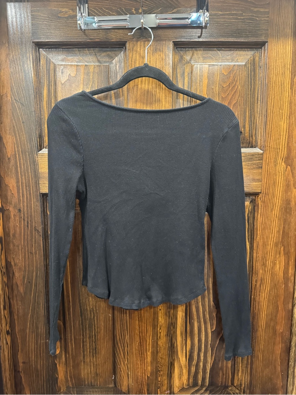 Cotton On Black Ribbed Long-Sleeve Top
